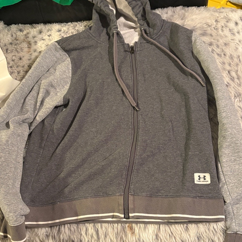 Under Armour Two-Tone Gray Zip-Up Hoodie